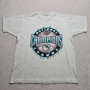 Salem Sportswear Florida Marlins Vintage 97 NL Champions T Shirt Men's